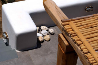 We have decorated verandas with natural stones