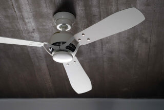 Ceiling fans cool the air as much as needed